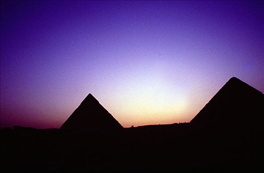 吉萨金字塔,埃及,日落,世纪,艺术家,未知
