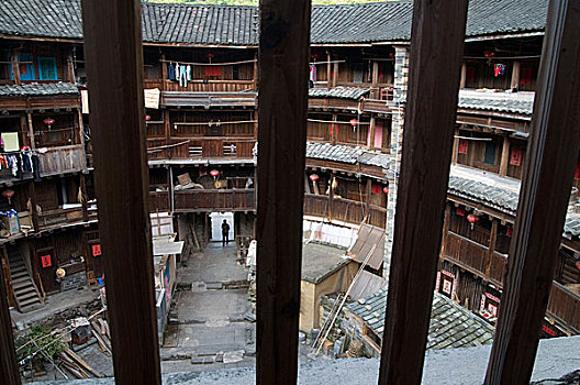 传统,住房,住宅区,乡村,福建,中国,五月,2009年