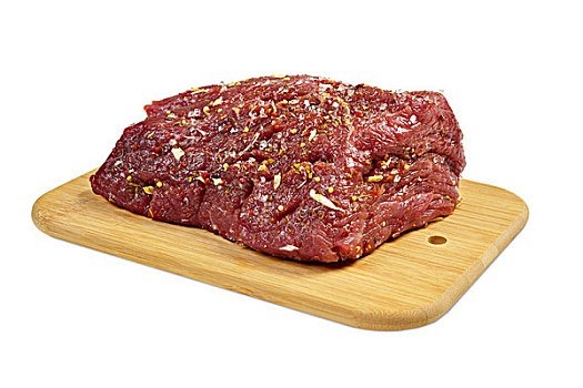 牛肉,调味品,木板