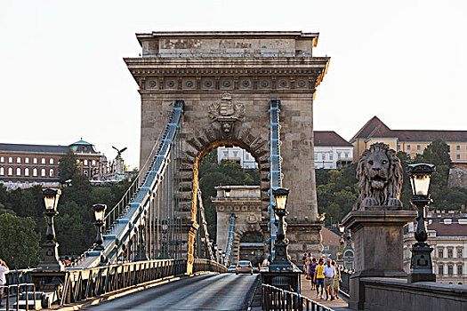 链索桥,狮子,雕塑,布达佩斯,匈牙利