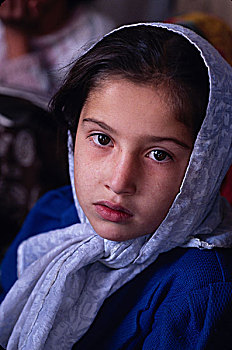 头部,遮盖,围巾,阿富汗,女孩,孩子,家,学校,小孩,工作,联系,喀布尔,学习,读,书写