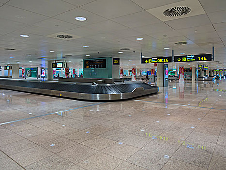 行李传送带,巴塞罗那,机场,加泰罗尼亚,西班牙,欧洲