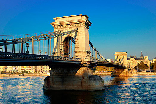 链索桥,吊桥,上方,多瑙河,害虫,布达佩斯,匈牙利,欧洲