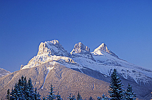 三姐妹山,山峦,艾伯塔省,加拿大