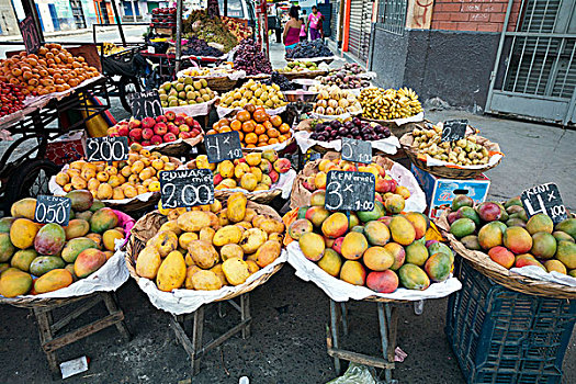 芒果,水果,出售,街边市场,特鲁希略,秘鲁,南美