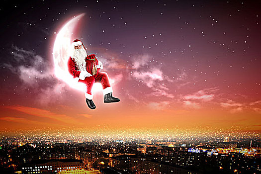 圣诞老人,月亮