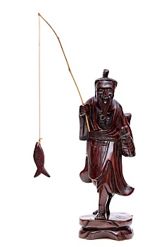 传统,日本人,渔民,雕塑