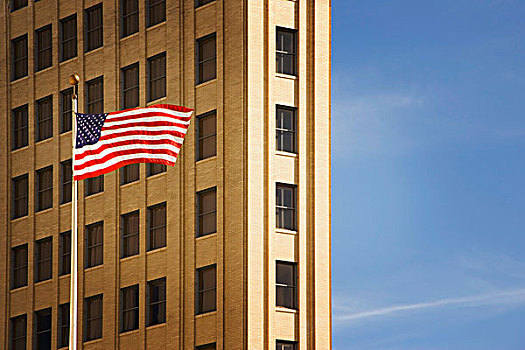 圣安东尼奥,德克萨斯,美国,美国国旗,正面,建筑