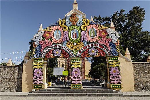 著名,巴洛克式教堂,柏布拉,墨西哥