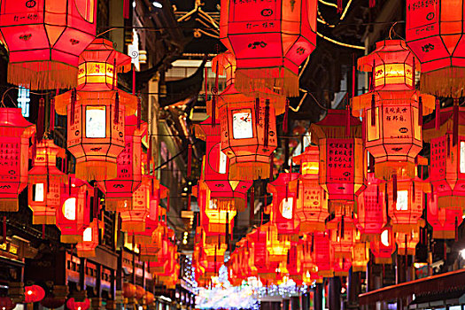 上海豫园的元宵灯会夜景