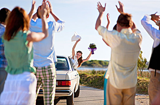 新娘,婚宴,汽车