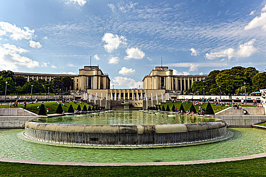 华沙,喷泉,托泰德豪,花园,巴黎,法国,欧洲