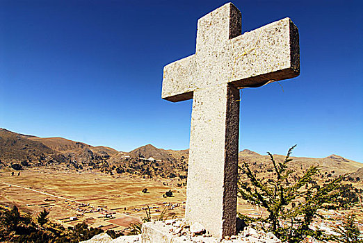 玻利维亚,科帕卡巴纳,建造,顶峰,攀升,城市,远景