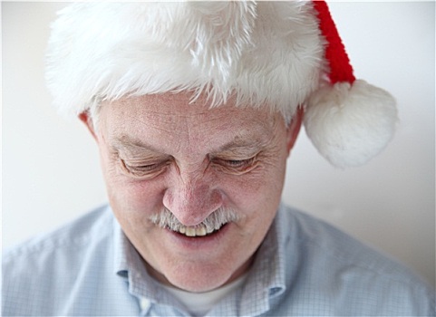 微笑,男人,圣诞帽