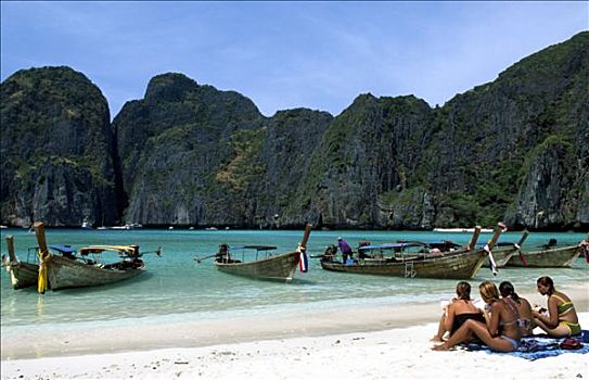 船,海滩,泰国,亚洲
