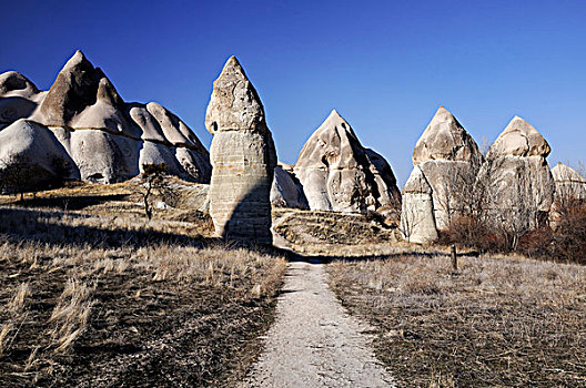 土耳其,中安那托利亚,省,卡帕多西亚,国家公园,仙人烟囱岩,白色,山谷,喜爱