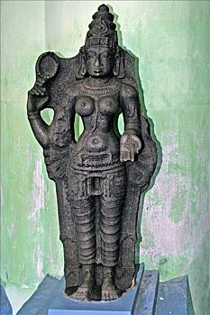 雕塑,考古博物馆,坦贾武尔,泰米尔纳德邦,印度,13世纪