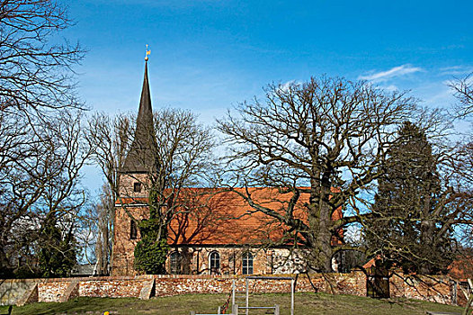 教堂,乌瑟多姆岛,岛屿,梅克伦堡前波莫瑞州,德国,欧洲