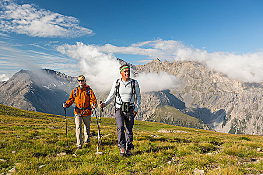 远足,过渡,山谷,瑞士国家公园,瑞士,欧洲