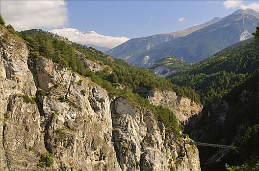 俯视,峡谷,隆河阿尔卑斯山省,法国