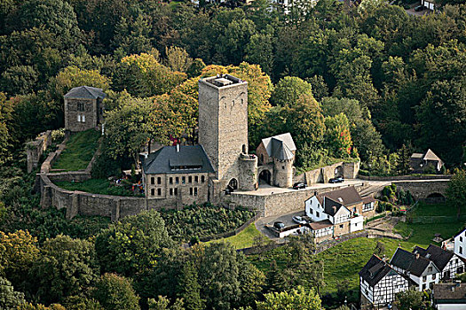 航拍,城堡,鲁尔区,北莱茵-威斯特伐利亚,德国,欧洲