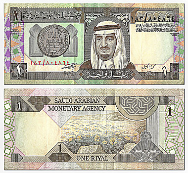 货币,正面,后面,沙特阿拉伯,阿拉伯,金钱