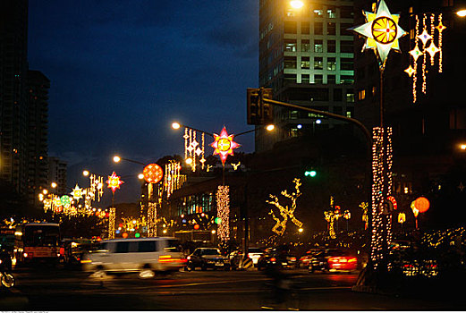街景,夜晚,马尼拉,菲律宾