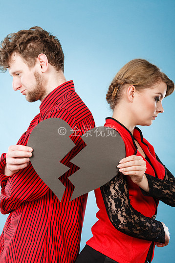 情侣,伤心,分手,离开,年轻,两个,一半_高清图片_全景视觉