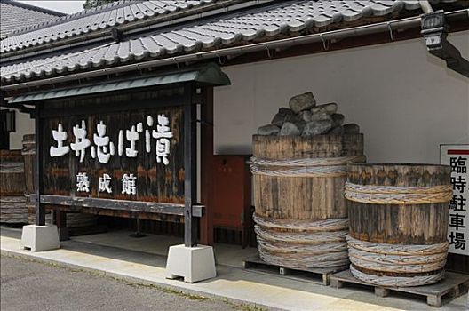 木桶,石头,制作,酱菜,日本,亚洲