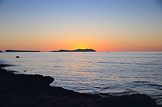 伊比萨岛,西班牙,风景,日落
