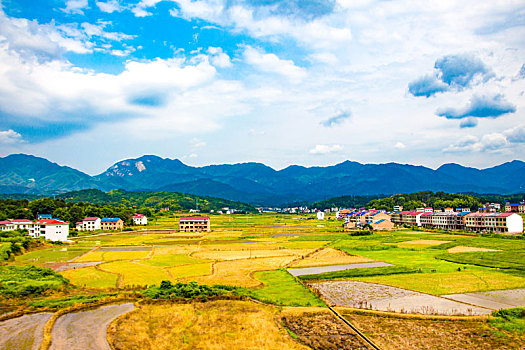 艳阳天下的中国乡村自然风貌