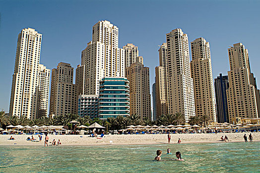 高层建筑,建筑,海滩,酒店,迪拜,阿联酋,中东
