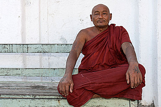 僧侣,寺院,靠近,掸邦,茵莱湖,缅甸,亚洲