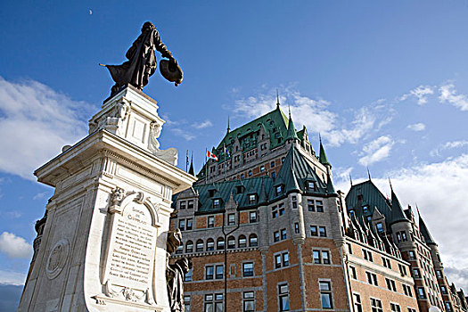 雕塑,夫隆特纳克城堡,魁北克老城,城市,魁北克,加拿大