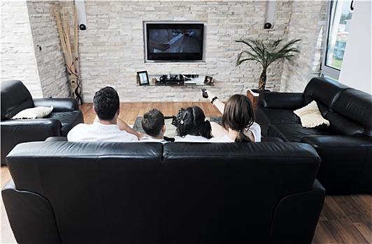 家庭,平板电视,现代住宅,室内