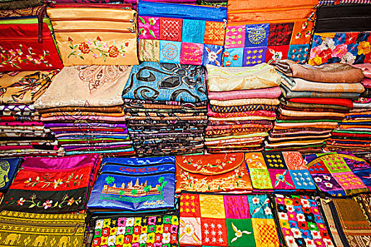 柬埔寨,收获,老,市场,展示,工艺品,商品