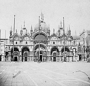 大教堂,威尼斯,意大利,迟,19世纪,早,20世纪,艺术家,未知