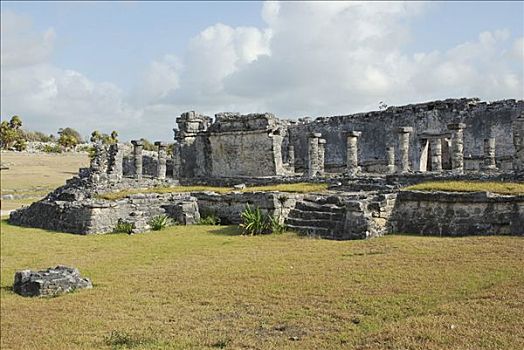 宫殿,建筑,玛雅,考古,挖掘,尤卡坦半岛,墨西哥,中美洲