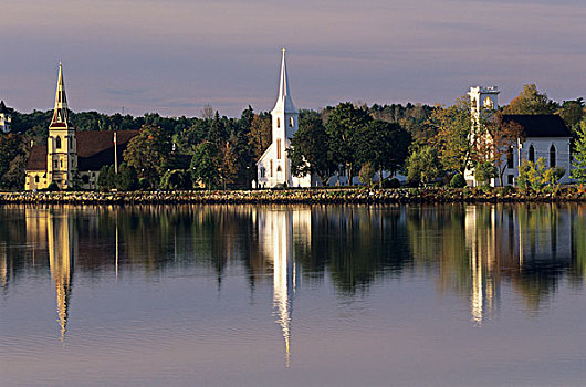 三个,教堂,湾,新斯科舍省,加拿大