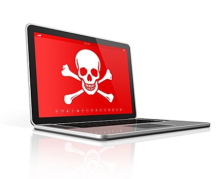 笔记本电脑,海盗,象征,显示屏,黑客攻击,概念