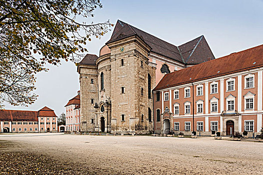 德国,教堂,18世纪,寺院,户外