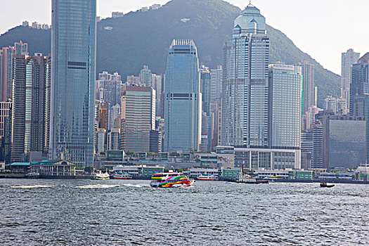 星,渡轮,穿过,维多利亚港,香港