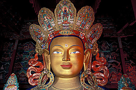 佛像,喜马拉雅山,查谟-克什米尔邦,北印度,印度,亚洲