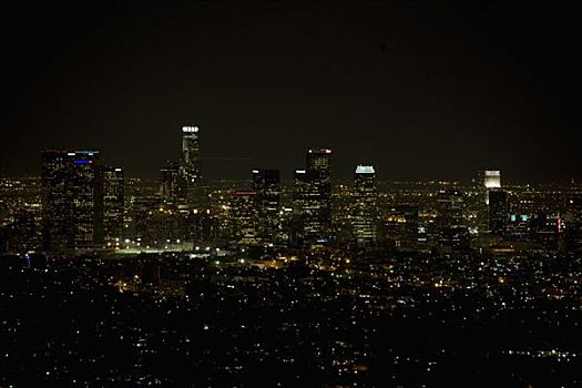 夜晚,城市,洛杉矶,加利福尼亚,美国