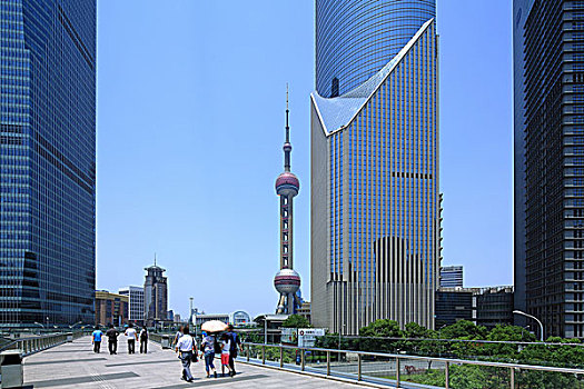上海浦东陆家嘴高层建筑群