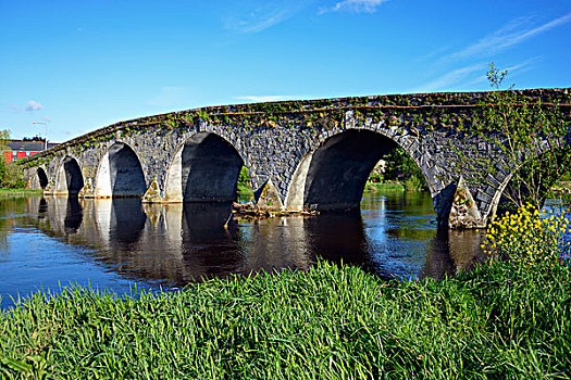 桥,上方,河,基尔肯尼郡,爱尔兰,欧洲