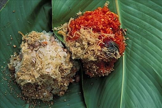 越南,特写,传统,米饭,食物,树叶