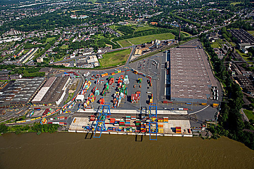 港口,杜伊斯堡,集装箱码头,鲁尔区,北莱茵威斯特伐利亚,德国