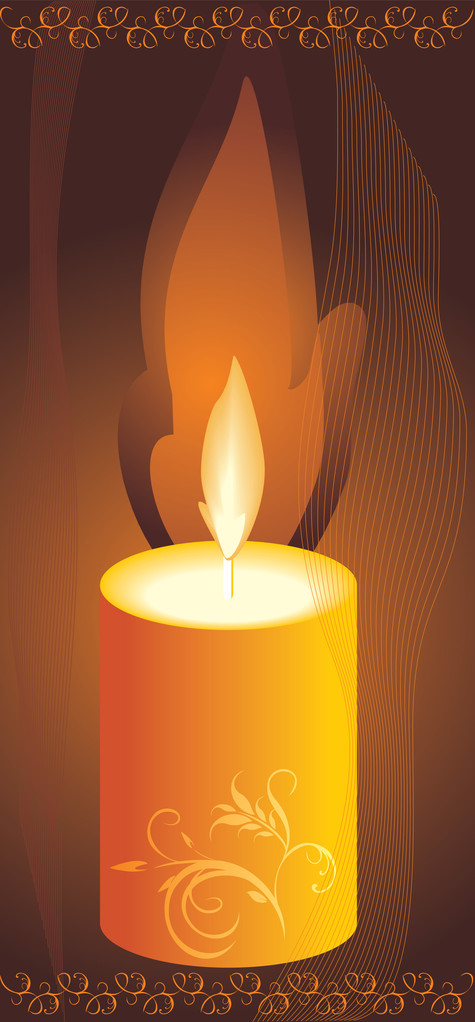 燃烧的蜡烛插画图片
