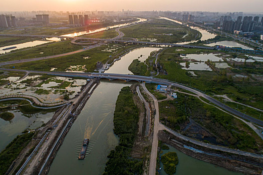 运河之都江苏省淮安市城市风光